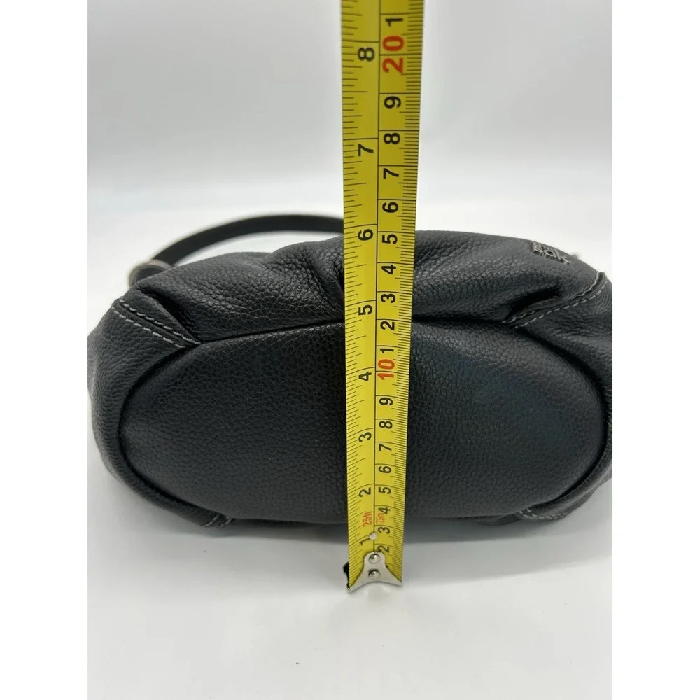 The Sak Black Leather Hobo Bag Shoulder Purse Pebbled Stitch Slouchy Medium